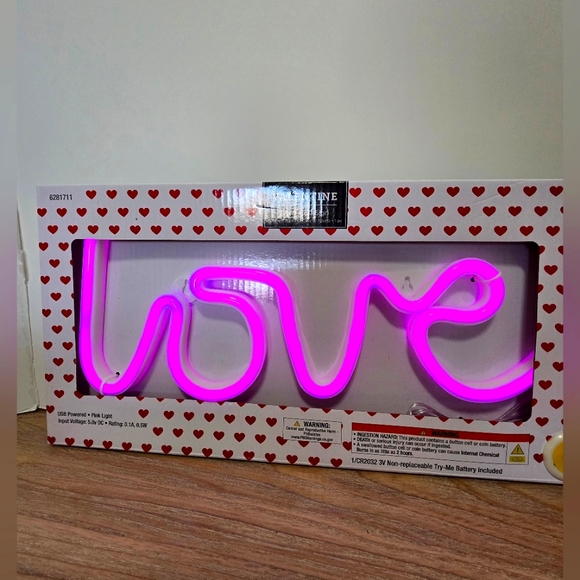 Hobby Lobby Other - Pink Neon Love Sign LED Light USB Wall Decor 13" NWT Aesthetic Room